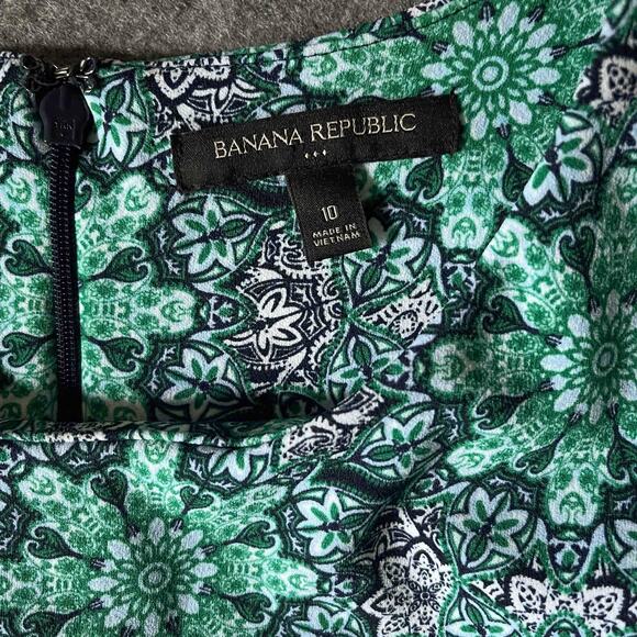 Banana Republic Women's Sleeveless Sheath Mini Dress Blue Floral Print Size 10 - Picture 4 of 7